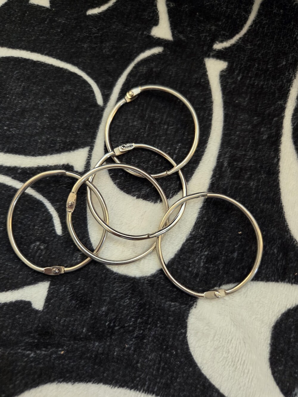 Silver Hoop Binder Rings Set of 5 - Sleek Silver Rings for Crafts & Organization